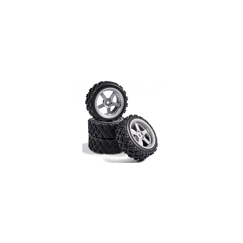 CARSON 1:10 Wheel Set 5 spk. Rallye (4) silver