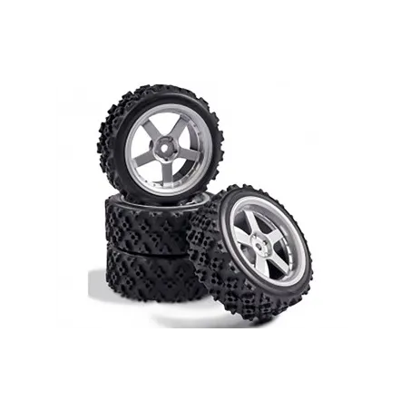 CARSON 1:10 Wheel Set 5 spk. Rallye (4) silver