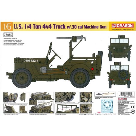 DRAGON 1/6 1/4-Ton 4x4 Truck w/.30 cal MG   (BonusBritish Vehicle Marking included)					