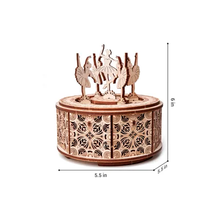 WOOD TRICK Dancing Ballerinas ( music box)