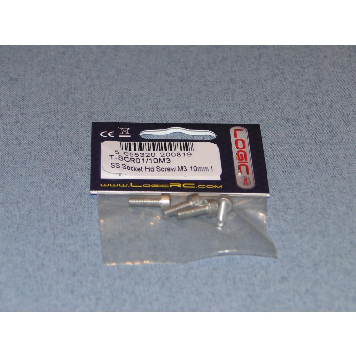 RACTIVE SS Socket Hd Screw M3 10mm Pk4 T-SCR01/10M3