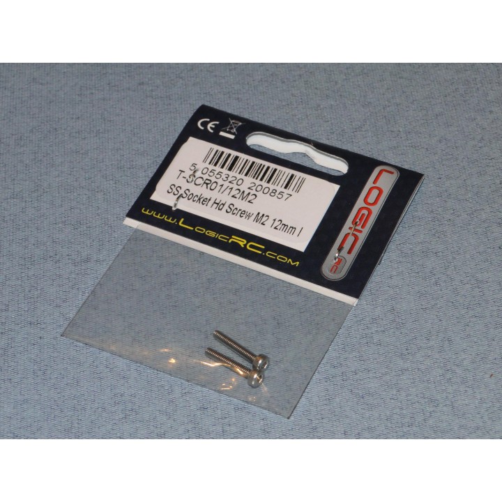 RACTIVE SS Socket Hd Screw M2 12mm Pk2 T-SCR01/12M2