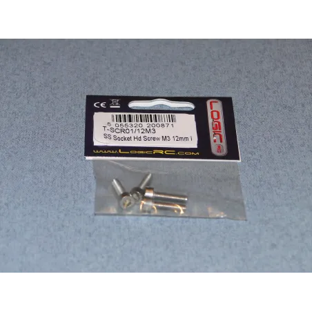 RACTIVE SS Socket Hd Screw M3 12mm Pk4 T-SCR01/12M3