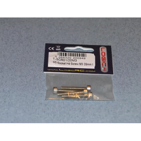 RACTIVE SS Socket Hd Screw M3 20mm Pk4 T-SCR01/20M3