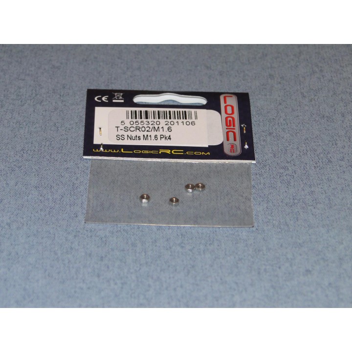 RACTIVE SS Nuts M1.6 Pk4 T-SCR02/M1-6