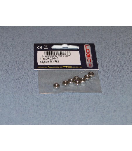 RACTIVE SS Nuts M3 Pk8 T-SCR02/M3
