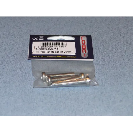 RACTIVE SS Pozi Pan Hd Scr M4 25mm Pk4 T-SCR04/25M4