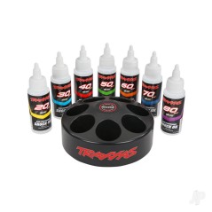 Traxxas Spinning Carousel Rack (includes 20 wt, 30 wt, 40 wt, 50 wt, 60 wt, 70 wt, & 80 wt premium shock oils)