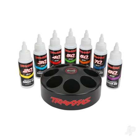 Traxxas Spinning Carousel Rack (includes 20 wt, 30 wt, 40 wt, 50 wt, 60 wt, 70 wt, & 80 wt premium shock oils)