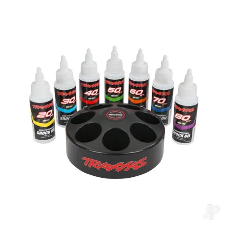 Traxxas Spinning Carousel Rack (includes 20 wt, 30 wt, 40 wt, 50 wt, 60 wt, 70 wt, & 80 wt premium shock oils)