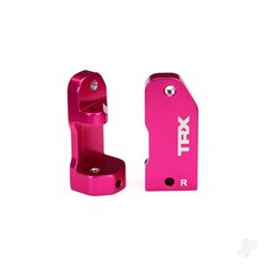 Traxxas Caster blocks, 30-degree, pink-anodised 6061-T6 aluminium (left & right) / suspension screw pin (2 pcs)