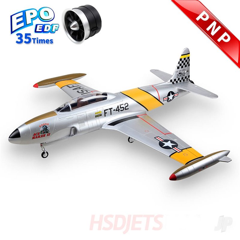 HSD Jets T-33 120mm EDF Foam Jet, Yellow Ribbon (PNP 12S)