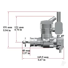 Stinger Engines 26cc Petrol 2-Stroke Single Cylinder Rear Exhaust Stinger Engine