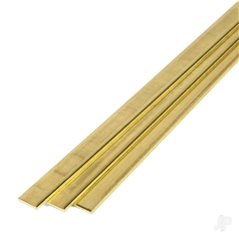 K&S 1in Brass Strip, .064in Thick (36in long) (Bulk Pack of 3 Items)