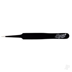 Excel Straight Point Fine Point Tweezers, Black (Carded)