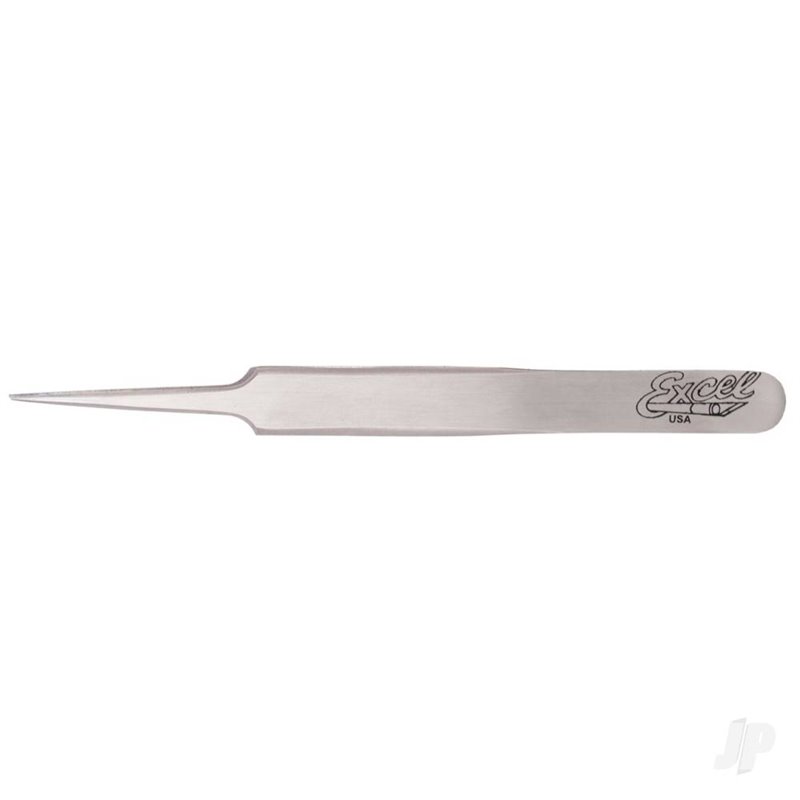 Excel Straight Point Fine Point Tweezers, Polished (Carded)