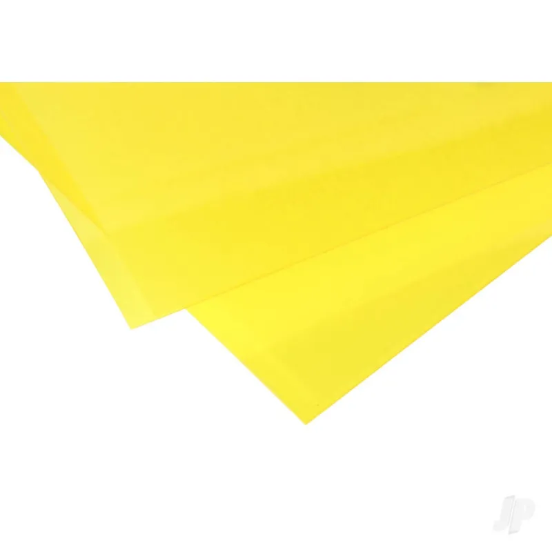 Evergreen 6x12in (15x30cm) Transparent Coloured Sheet .010in Thick YELLOW (2 Sheet per pack)