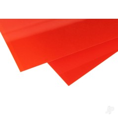 Evergreen 6x12in (15x30cm) Transparent Coloured Sheet .010in Thick RED (2 Sheet per pack)