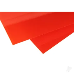 Evergreen 6x12in (15x30cm) Transparent Coloured Sheet .010in Thick RED (2 Sheet per pack)