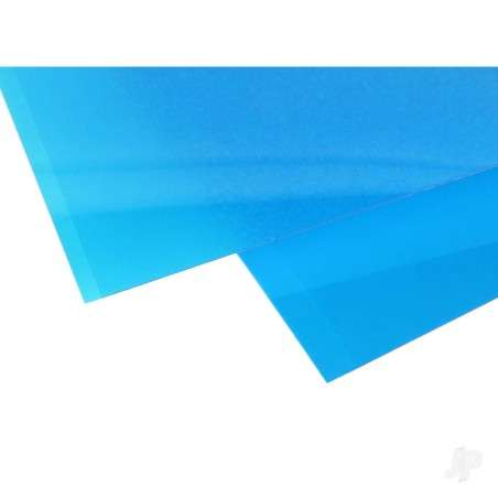 Evergreen 6x12in (15x30cm) Transparent Coloured Sheet .010in Thick BLUE (2 Sheet per pack)