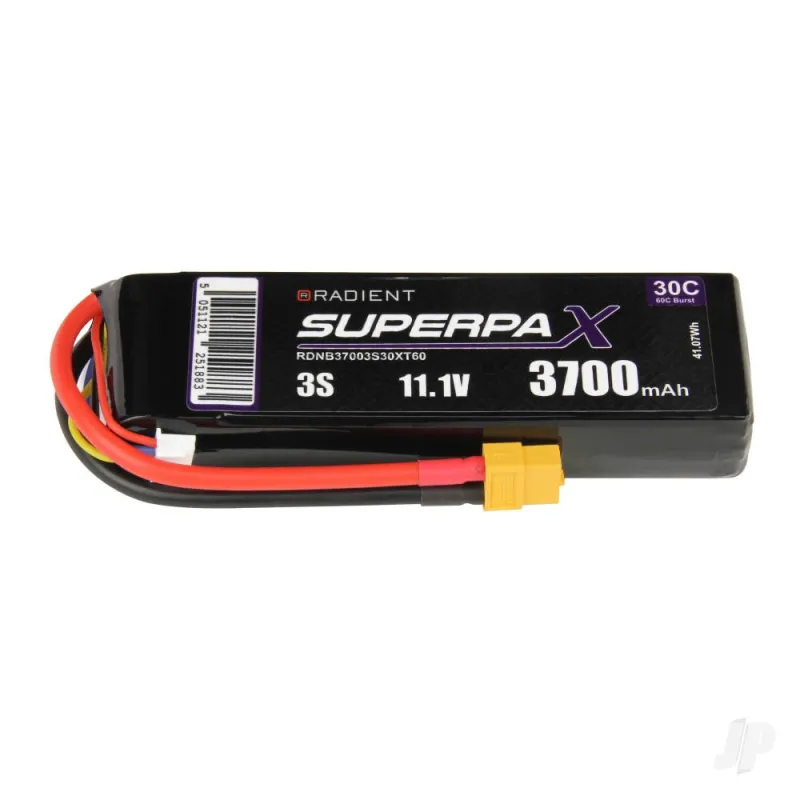 Radient LiPo 3S 3700mAh 11.1V 30C XT60