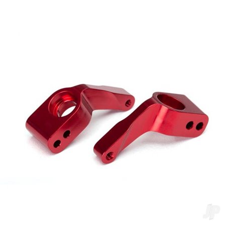 Traxxas Stub axle carriers, Rustler / Stampede / Bandit (2 pcs), 6061-T6 aluminium (Red-anodised) / 5x11mm ball bearings (4 pcs)