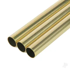 K&S 2mm Brass Round Tube, .225mm Wall (300mm long) (4 pcs)