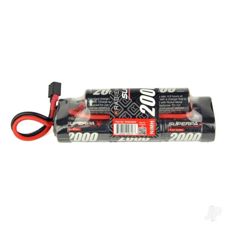 Radient NiMH 9.6V 2000mAh SC 6-2 Hump, Deans (HCT)