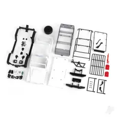Traxxas Body, Land Rover Defender, complete (white, requires painting) (includes grille, side mirrors, door handles, fender flar