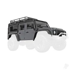 Traxxas Body, Land Rover Defender, complete, silver (includes grille, side mirrors, door handles, fender flares, windshield wipe