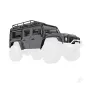 Traxxas Body, Land Rover Defender, complete, silver (includes grille, side mirrors, door handles, fender flares, windshield wipe