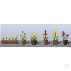 JTT Assorted Potted Flower Plants 2, HO-Scale, (6pack)