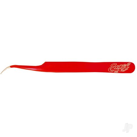 Excel Slant Point Fine Point Tweezers, Red (Carded)