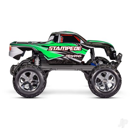 Traxxas Green Stampede 1:10 2WD RTR Electric Monster Truck (+ TQ 2-ch, XL-5, Titan 550, 7-Cell NiMH, DC charger, LED lights)