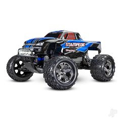 Traxxas Blue Stampede 1:10 2WD RTR Electric Monster Truck (+ TQ 2-ch, XL-5, Titan 550, 7-Cell NiMH, DC charger, LED lights)