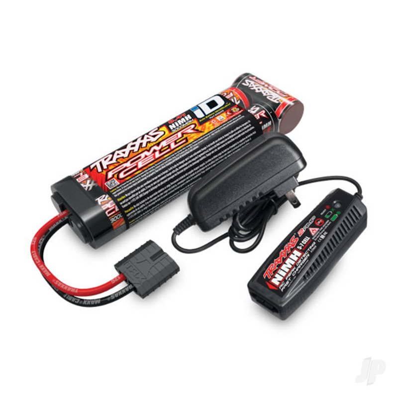 Traxxas Completer Pack with 1x 2A AC NiMH Charger & 1x NiMH 8.4V 3000mAh Flat iD Battery