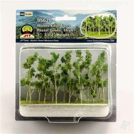 JTT Woods Edge Trees, Pastel Green, HO-Scale, (14 per pack)