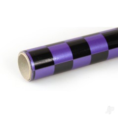 Oracover 2m ORACOVER Fun-3 Medium Chequered, Pearlescent Purple + Black (60cm width)