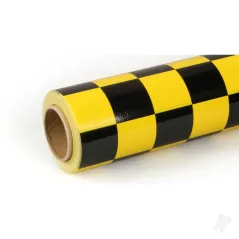 Oracover 10m ORACOVER Fun-3 Medium Chequered, Cadmium Yellow + Black (60cm width)