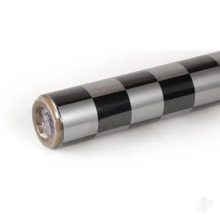 Oracover 2m ORACOVER Fun-3 Medium Chequered, Silver + Black (60cm width)
