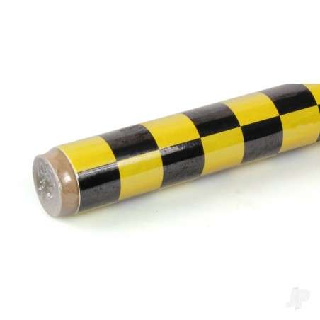 Oracover 2m ORACOVER Fun-3 Medium Chequered, Cadmium Yellow + Black (60cm width)