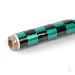 Oracover 2m ORACOVER Fun-3 Medium Chequered, Pearlescent Green + Black (60cm width)