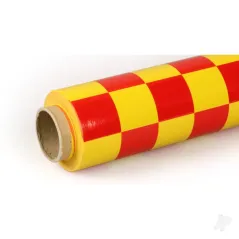 Oracover 10m ORACOVER Fun-3 Medium Chequered, Cadmium Yellow + Red (60cm width)
