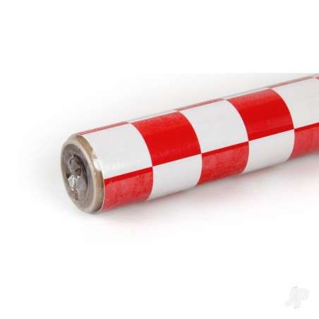 Oracover 2m ORACOVER Fun-3 Medium Chequered, White + Red (60cm width)