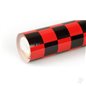 Oracover 10m ORACOVER Fun-3 Medium Chequered, Ferrari Red + Black (60cm width)