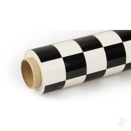 Oracover 10m ORACOVER Fun-3 Medium Chequered, White + Black (60cm width)