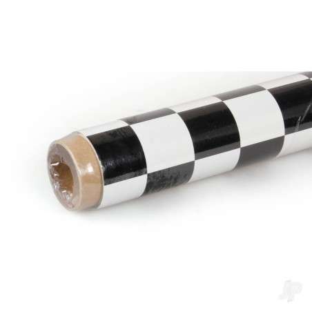 Oracover 2m ORACOVER Fun-3 Medium Chequered, White + Black (60cm width)