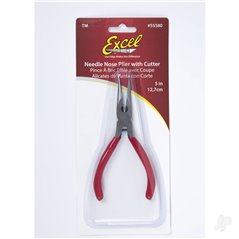 Excel 5in Spring Loaded Soft Grip Plier, Needle Nose with Side Cutter (Carded)