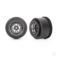 Traxxas Wheels, Weld satin black chrome (rear) (2)