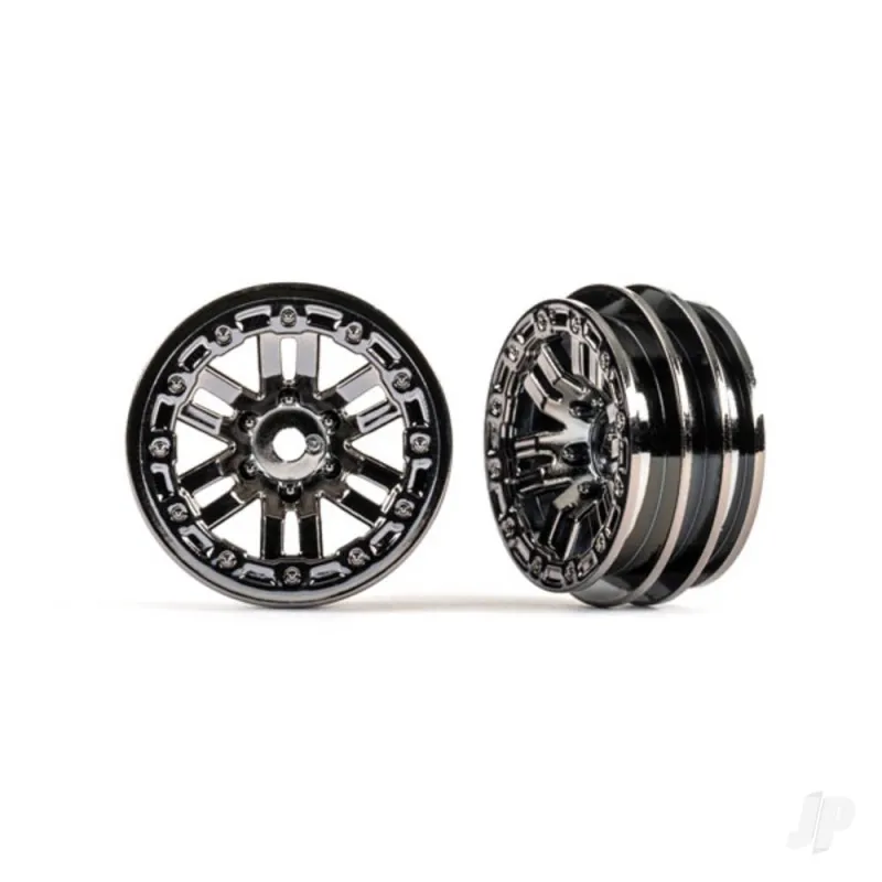 Traxxas Wheels, 1.0in (black chrome) (2)